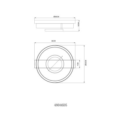 Globo - LED-kattovalaisin LED/18W/230V 3000K 33x36 cm