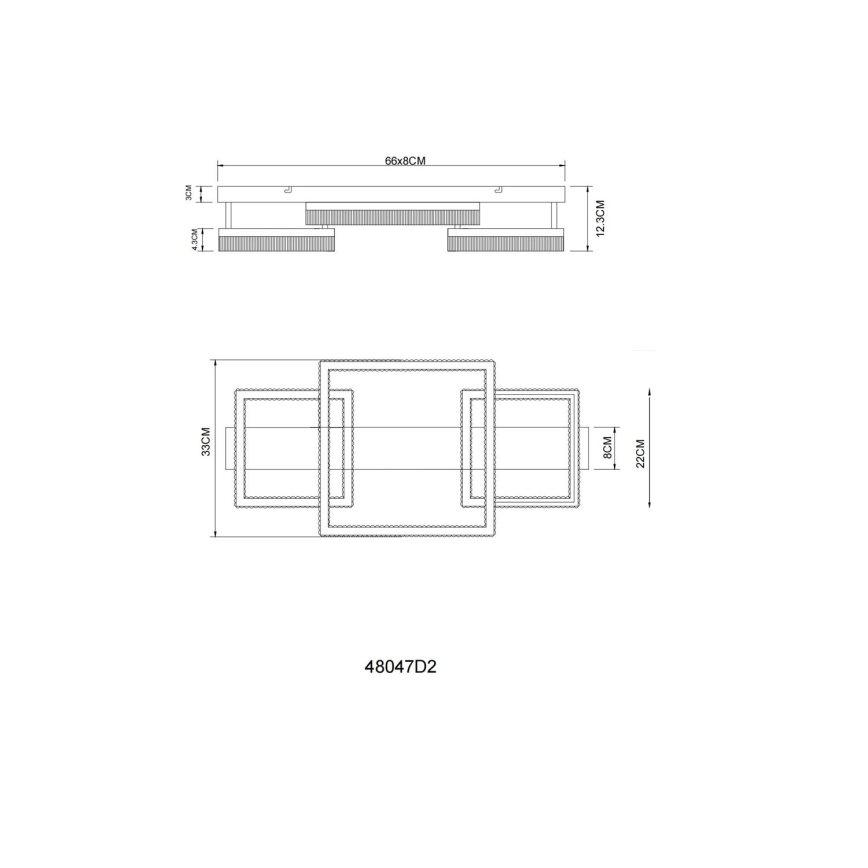 Globo - LED kattovalaisin LED/40W/230V 3000K 33x66 cm