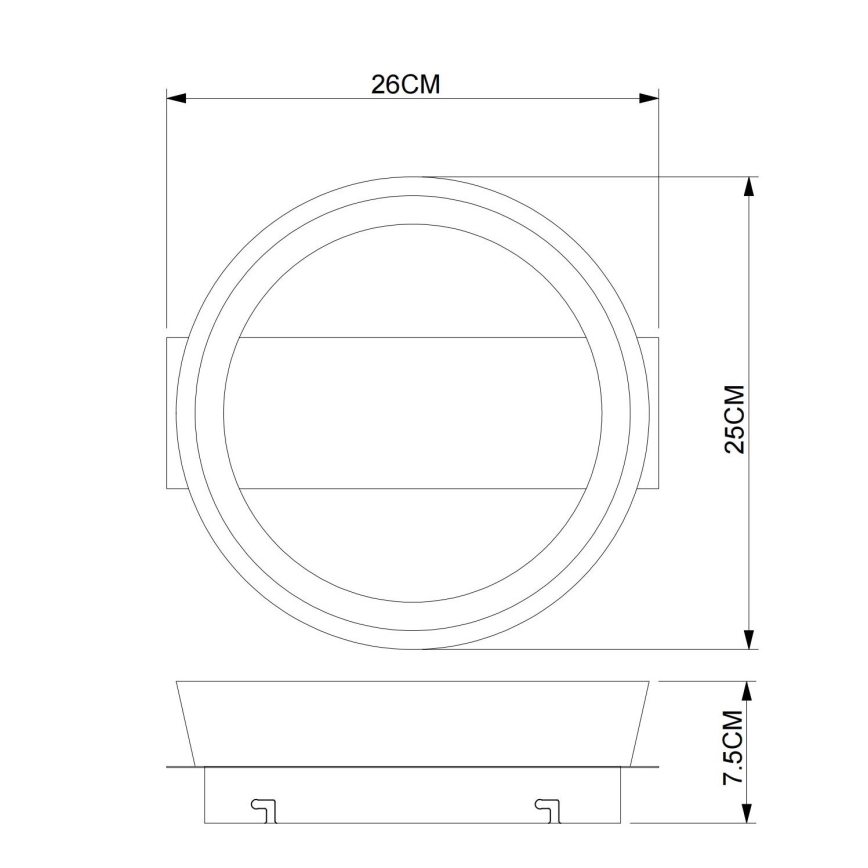 Globo - LED kattovalaisin LED/12W/230V 3000K 26x25 cm