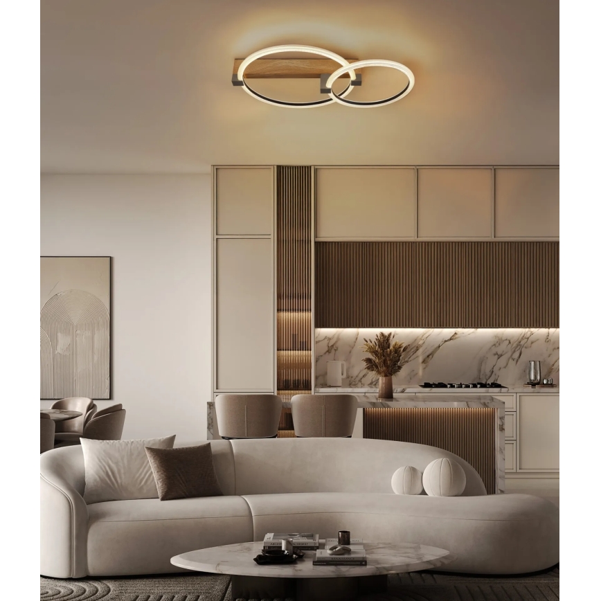 Globo - LED-kattovalaisin LED/24W/230V 3000K 58x38 cm beige