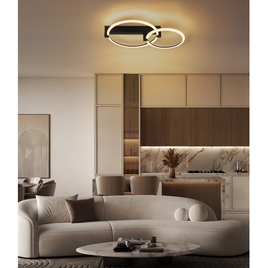 Globo - LED-kattovalaisin LED/24W/230V 3000K 58x38 cm musta