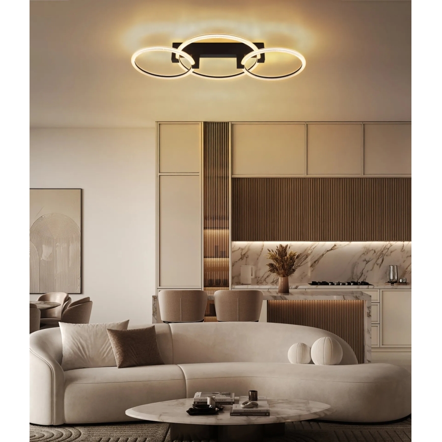 Globo - LED-kattovalaisin LED/40W/230V 3000K 76x38 cm musta
