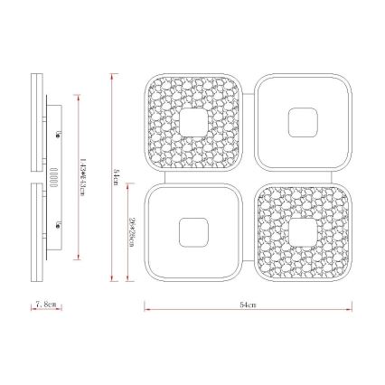 Globo - himmennettävä LED-kattovalaisin LED/55W/230V 2700-6000K 54x54 cm + kaukosäädin