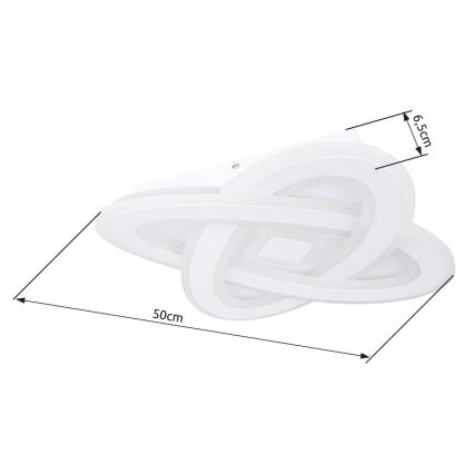 Globo - LED himmennettävä kattovalaisin LED/36W/230V 3000-6000K halkaisija 50 cm valkoinen + kaukosäädin