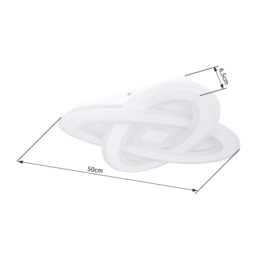 Globo - LED himmennettävä kattovalaisin LED/36W/230V 3000-6000K halkaisija 50 cm valkoinen + kaukosäädin