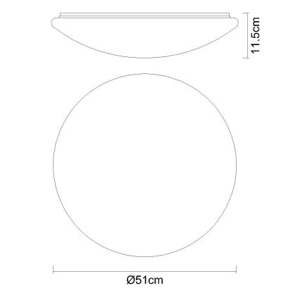 Globo - himmennettävä RGB-LED-katto­valaisin LED/48W/230V + LED/10W 2700-6500K halkaisija 50 cm + kaukosäädin