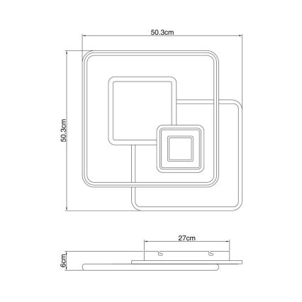 Globo - LED Himmennettävä kattovalo LED/50W/230V 3000-6000K + kaukosäädin