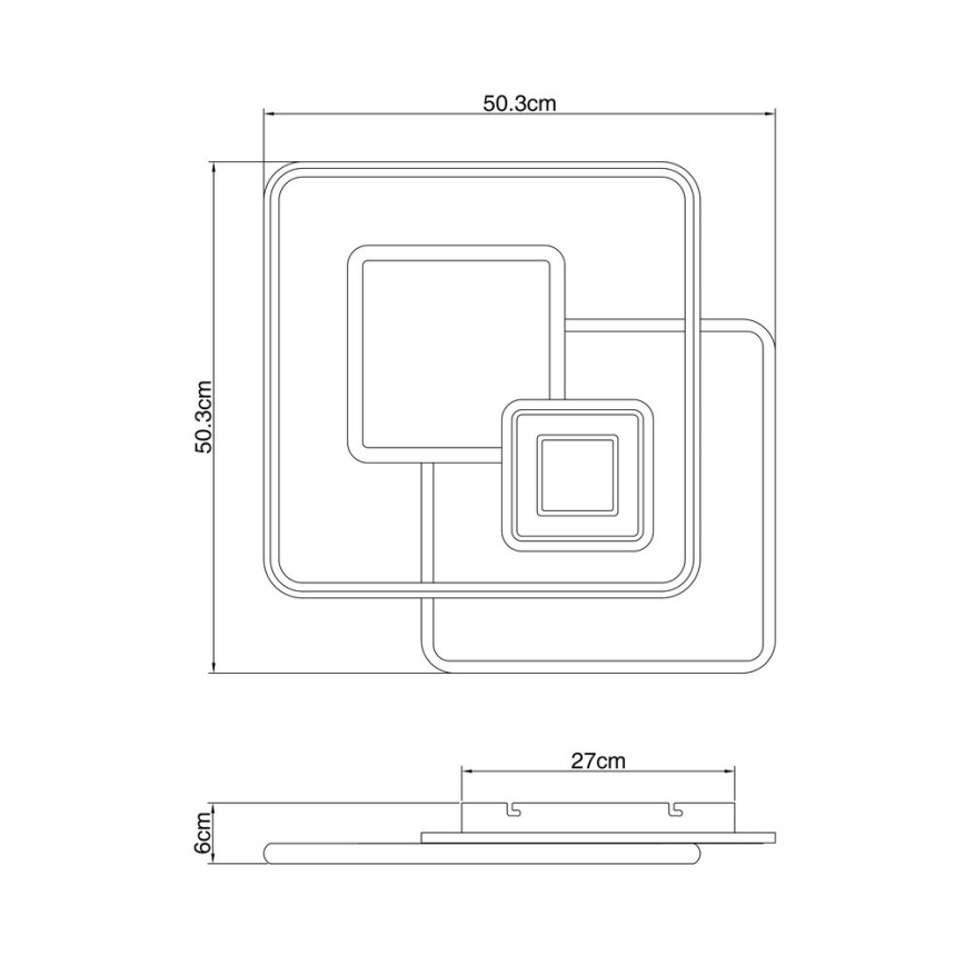 Globo - LED Himmennettävä kattovalo LED/50W/230V 3000-6000K + kaukosäädin