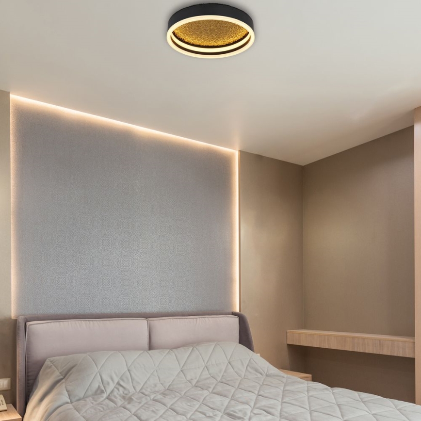 Globo - LED Kattovalo LED/24W/230V halk. 30 cm musta