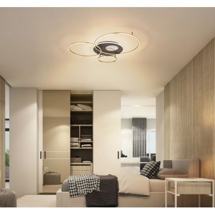 Globo - LED-himennettävä kattovalaisin LED/54W/230V 2700-6500K 90x70 cm antrasiitti/kulta + kauko-ohjain