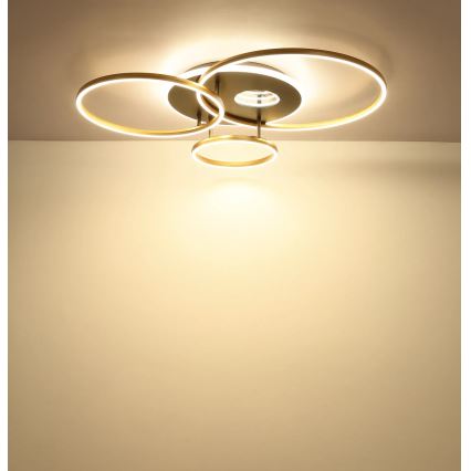 Globo - LED-himennettävä kattovalaisin LED/54W/230V 2700-6500K 90x70 cm antrasiitti/kulta + kauko-ohjain