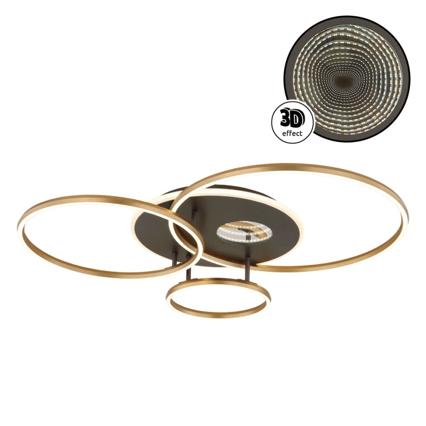 Globo - LED-himennettävä kattovalaisin LED/54W/230V 2700-6500K 90x70 cm antrasiitti/kulta + kauko-ohjain