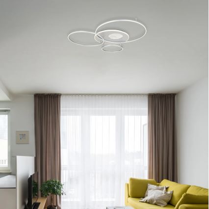 Globo - dimmattava LED-kattovalaisin LED/54W/230V 2700-6500K 90x70 cm hopeanvärinen + kaukosäädin