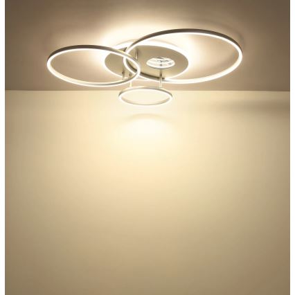 Globo - dimmattava LED-kattovalaisin LED/54W/230V 2700-6500K 90x70 cm hopeanvärinen + kaukosäädin