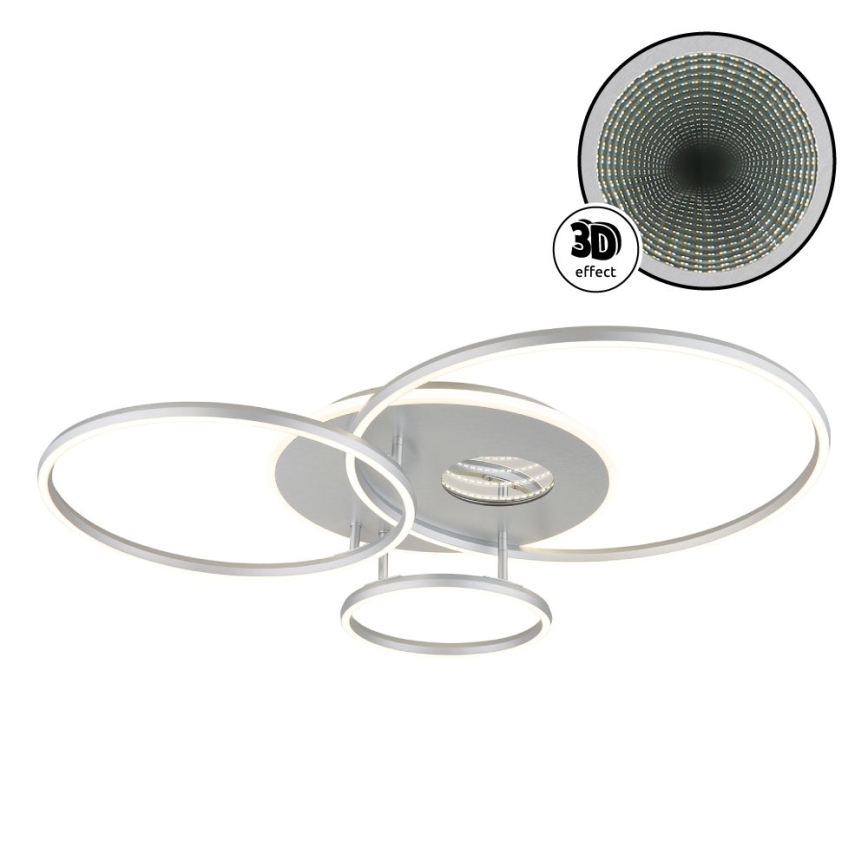 Globo - dimmattava LED-kattovalaisin LED/54W/230V 2700-6500K 90x70 cm hopeanvärinen + kaukosäädin