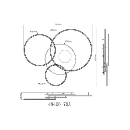 Globo - himmennettävä LED-kattovalaisin 70W/230V 2700-6500K mattakromi + kaukosäädin