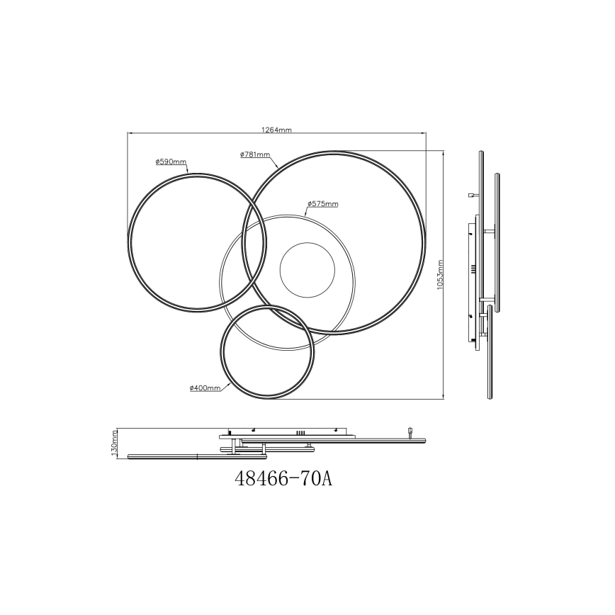 Globo - himmennettävä LED-kattovalaisin 70W/230V 2700-6500K mattakromi + kaukosäädin
