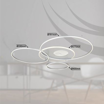 Globo - LED himmennettävä kattovalaisin LED/70W/230V 2700-6500K Wi-Fi Tuya mattakromi + kaukosäädin