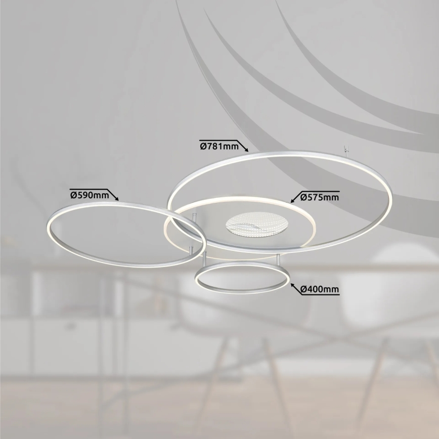 Globo - LED himmennettävä kattovalaisin LED/70W/230V 2700-6500K Wi-Fi Tuya mattakromi + kaukosäädin