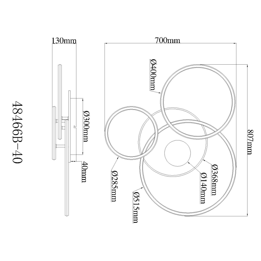 Globo - himmennettävä LED-kattovalaisin LED/40W/230V 2700-6500K 70x80,7 cm + kaukosäädin