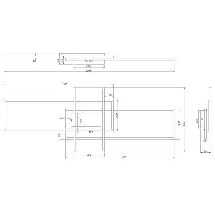 Globo - himmennettävä LED-kattovalaisin LED/60W/230V 2700-6500K 42x110,8 cm musta + kaukosäädin