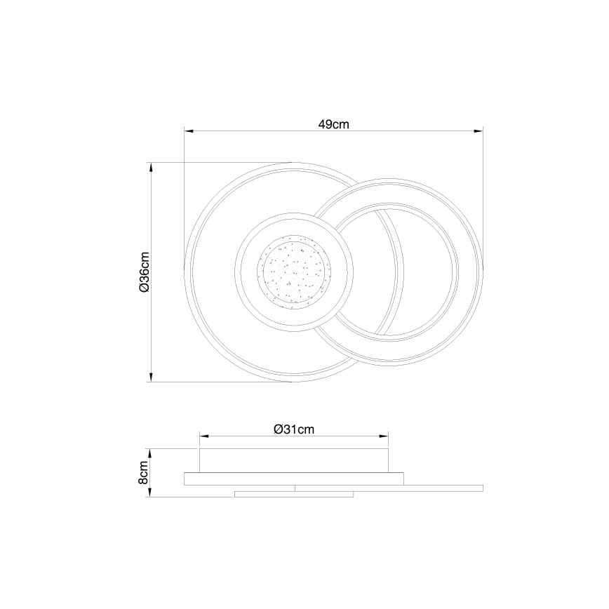 Globo - Himmennettävä LED-kattovalaisin LED/36W/230V 2700-6000K + kauko-ohjaus