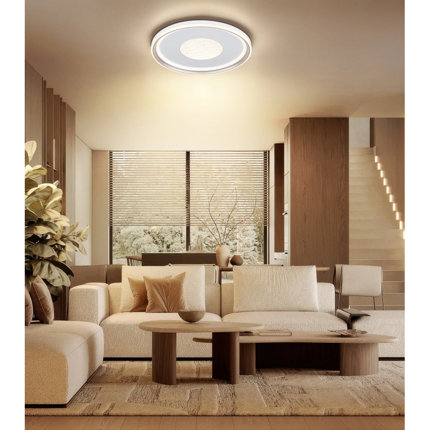 Globo - himmennettävä LED-kattovalaisin LED/60W/230V 2700-6000K halkaisija 59 cm valkoinen/kerma + kaukosäädin