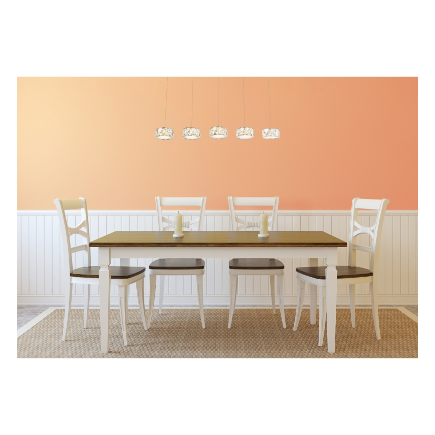 Globo - LED-kattokruunu johdossa LED/52W/230V 4000K kiiltävä kromi/läpinäkyvä