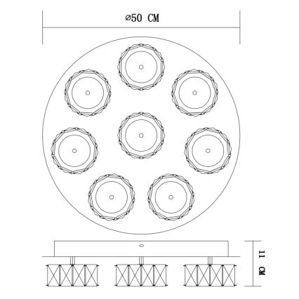 Globo - Himmennettävä LED-kattovalaisin LED/64W/230V 4000K halkaisija 50 cm