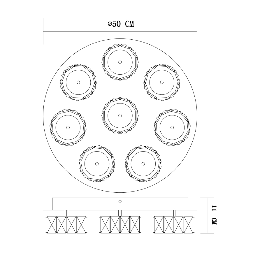 Globo - Himmennettävä LED-kattovalaisin LED/64W/230V 4000K halkaisija 50 cm