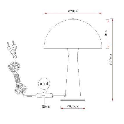 Globo - Pöytävalaisin 1xE14/25W/230V kermanvärinen