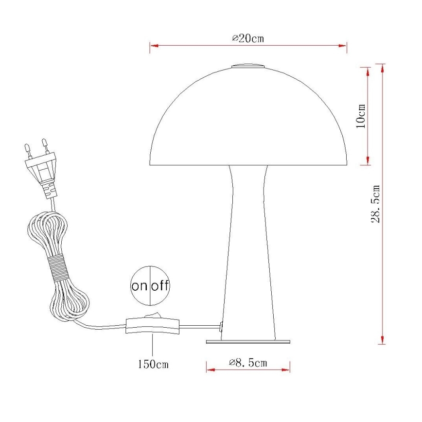 Globo - Pöytävalaisin 1xE14/25W/230V kermanvärinen
