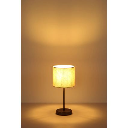 Globo - Pöytävalaisin 1xE27/25W/230V musta/beige