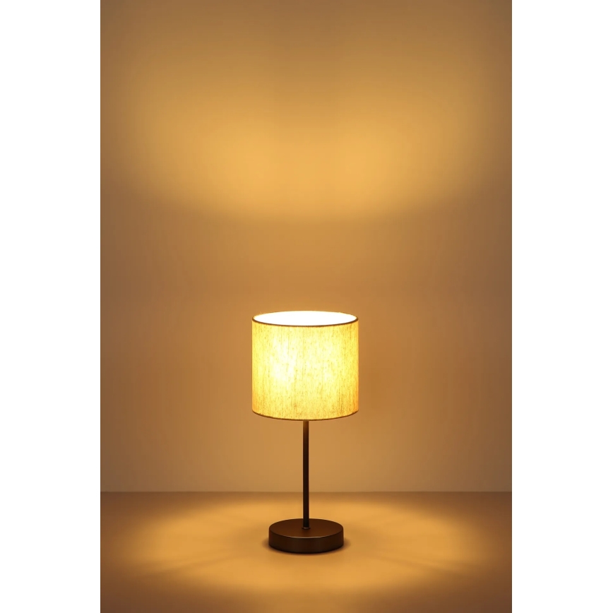 Globo - Pöytävalaisin 1xE27/25W/230V musta/beige