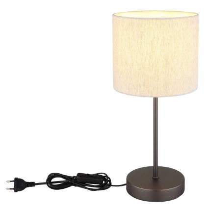 Globo - Pöytävalaisin 1xE27/25W/230V musta/beige