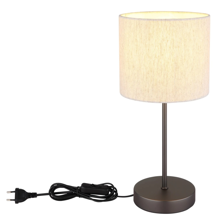 Globo - Pöytävalaisin 1xE27/25W/230V musta/beige