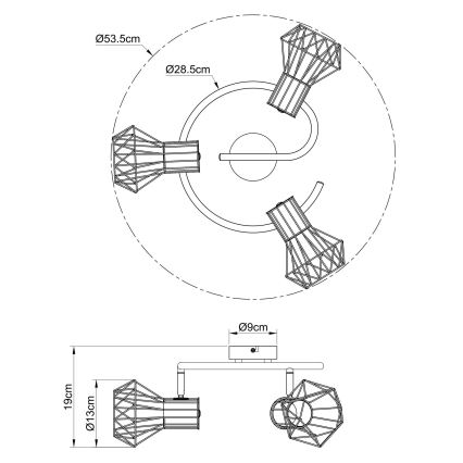 Globo - Kohdevalo PRISKA 3xE27/40W/230V