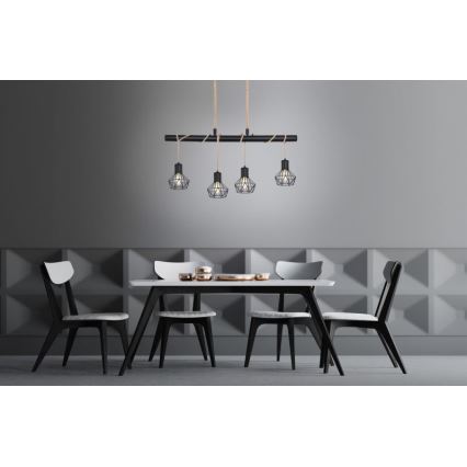 Globo - Kattokruunu narulla 4xE27/60W/230V