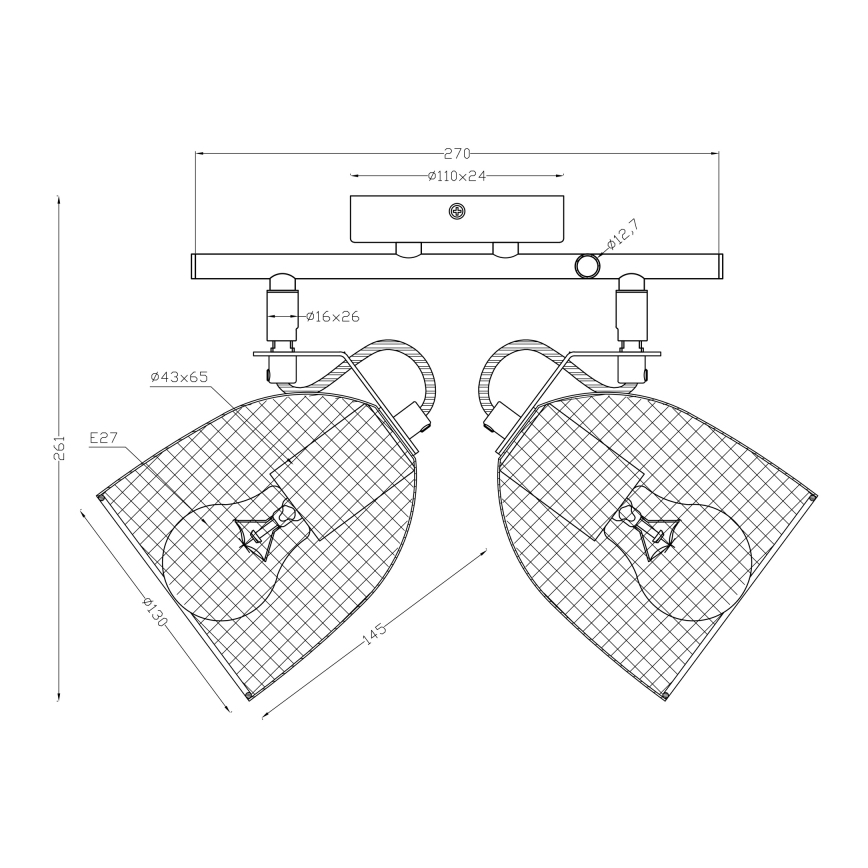 Globo - Kohdevalo 2xE27/60W/230V