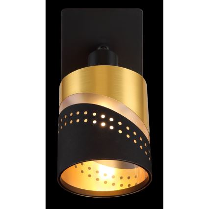 Globo - Seinäkohdevalo 1xE14/25W/230V musta/kulta