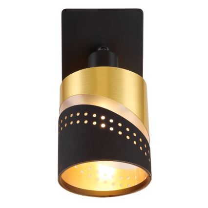 Globo - Seinäkohdevalo 1xE14/25W/230V musta/kulta