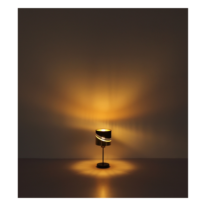 Globo - Pöytävalaisin 1xE27/40W/230V halkaisija 16 cm musta/kulta