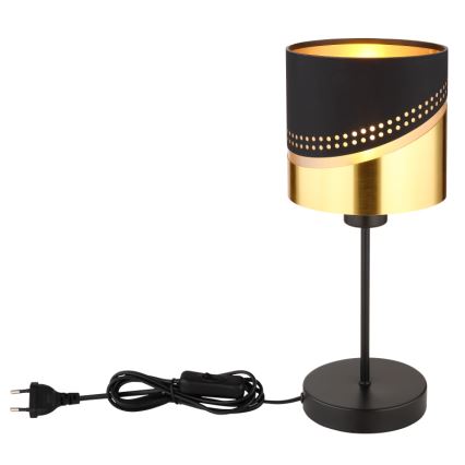 Globo - Pöytävalaisin 1xE27/40W/230V halkaisija 16 cm musta/kulta