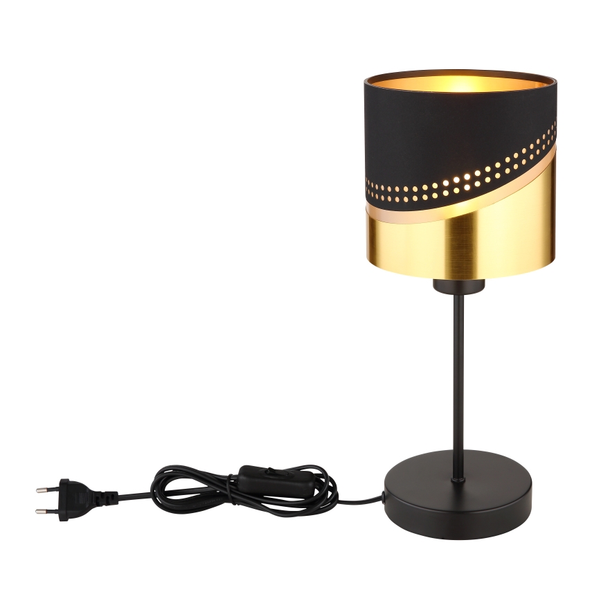 Globo - Pöytävalaisin 1xE27/40W/230V halkaisija 16 cm musta/kulta