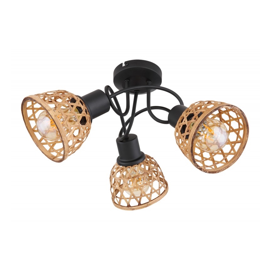 Globo - Kiinteä kattokruunu 3xE27/15W/230V bambu