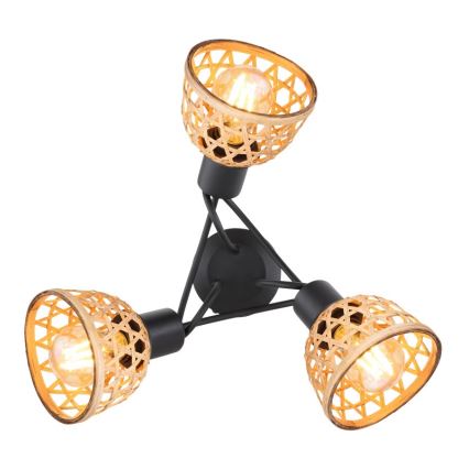 Globo - Kiinteä kattokruunu 3xE27/15W/230V bambu