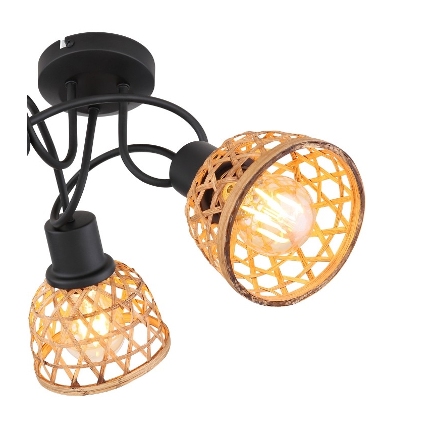 Globo - Kiinteä kattokruunu 3xE27/15W/230V bambu