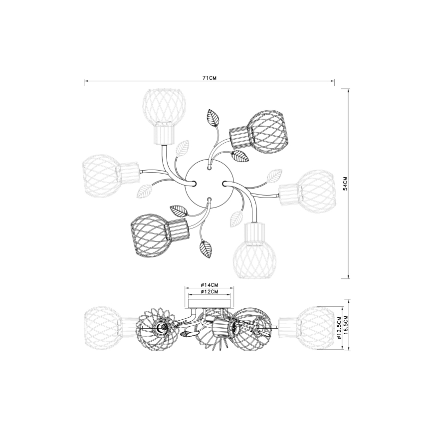 Globo - Pinta-asetettava kattokruunu 6xE27/40W/230V