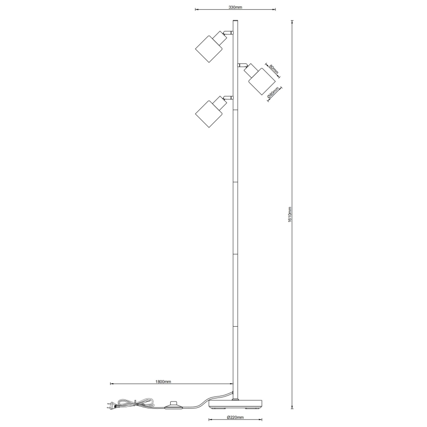 Globo - Lattiavalaisin 3xE14/25W/230V
