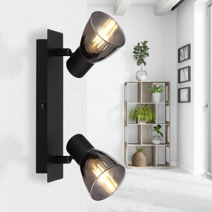 Globo - Seinäkohdevalo 2xE14/40W/230V musta